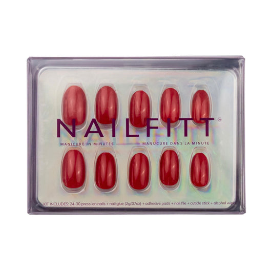 Heartbreaker Red Almond Press-On Nails from Nailfitt