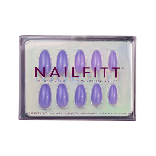 Lavender purple almond press-on nails from Nailfitt