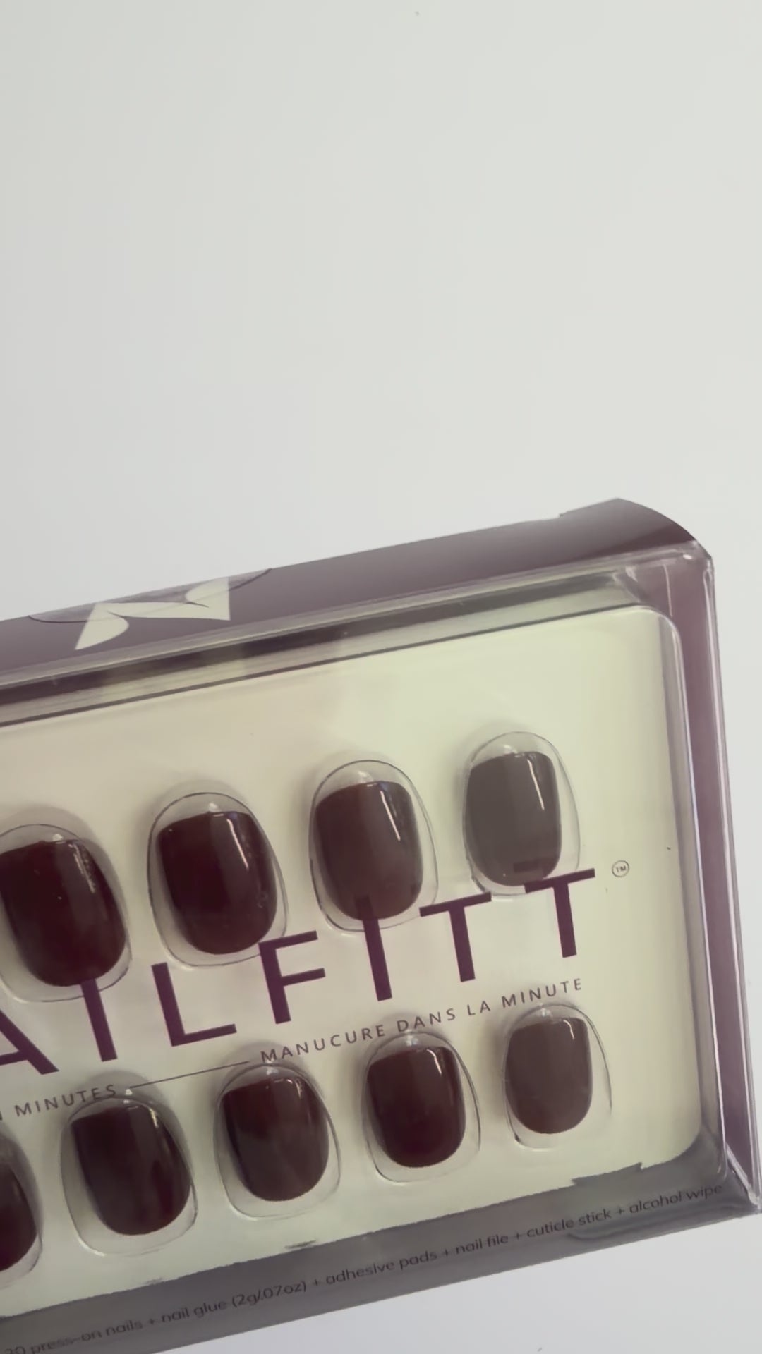 ruby red dark short press-on nails 